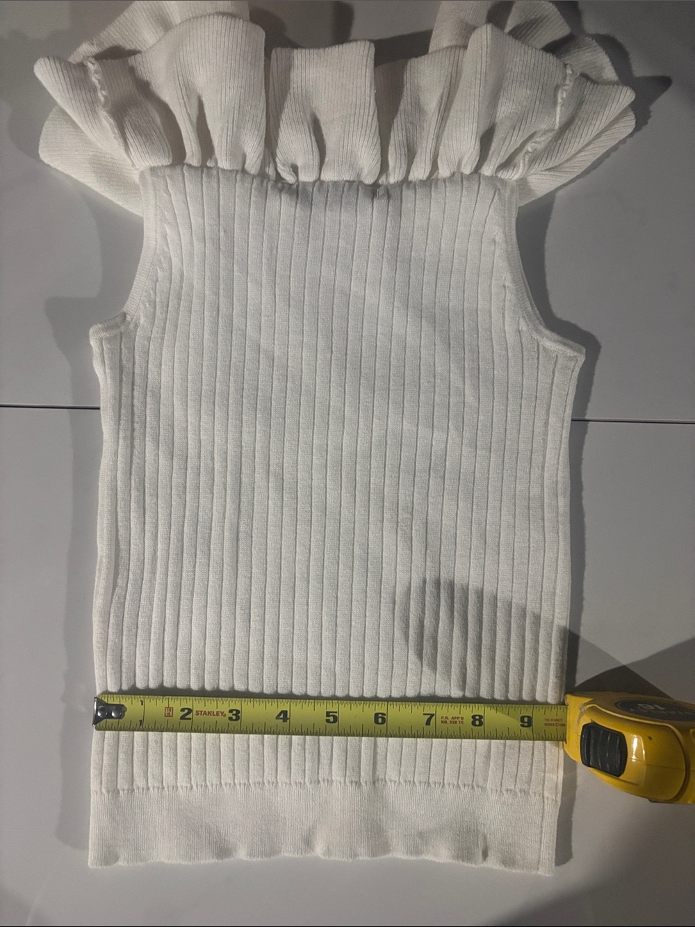 Forever 21 White Off-the-Shoulder Ruffle Ribbed Top - Picture 5 of 6